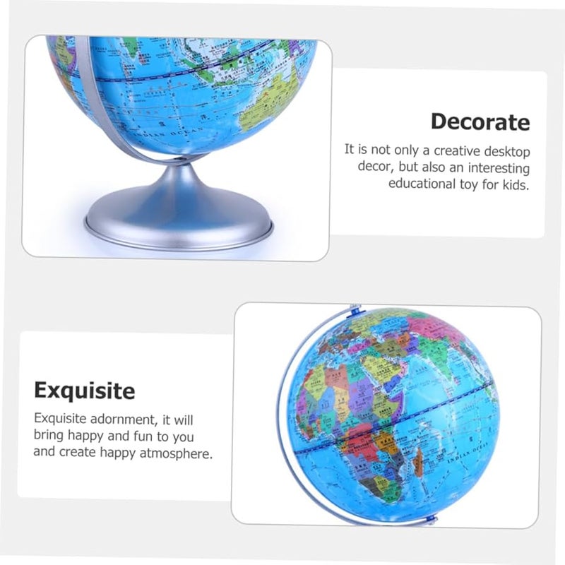 كرة العالم البلاستيكية مع قاعدة ثابتة، زينة مكتبية تعليمية وتزيينية للمنزل والمكتب والفصل الدراسي - Image 5